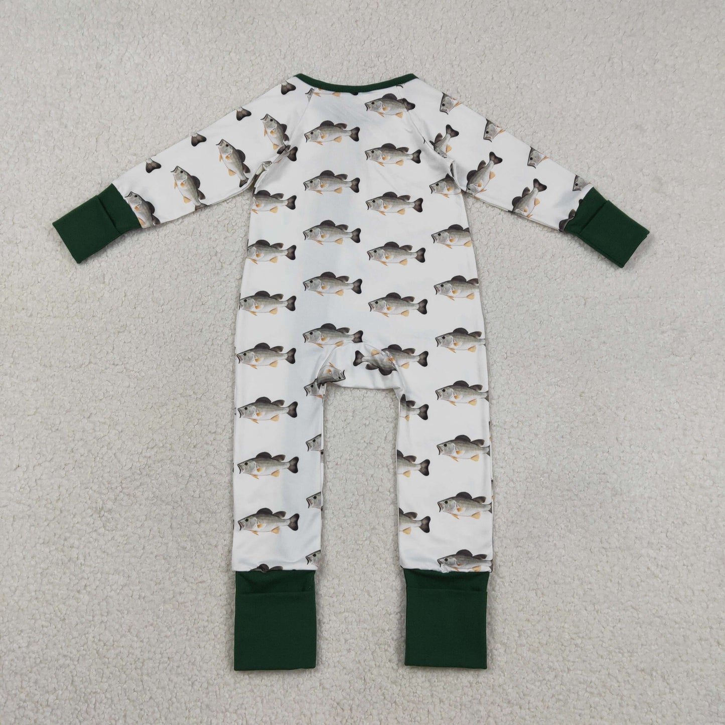 LR2531 long sleeve fish print zipper sleeper baby clothing