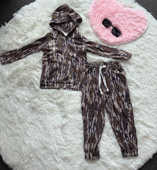 BLP1064 Baby Boys Bottomland Camo Hooded Top Pants Outfits Clothes Sets D 8.4