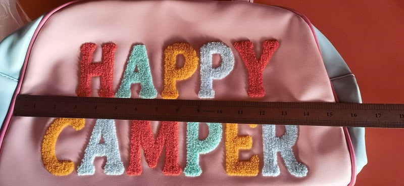 BA0105 happy camper pink and blue handbag