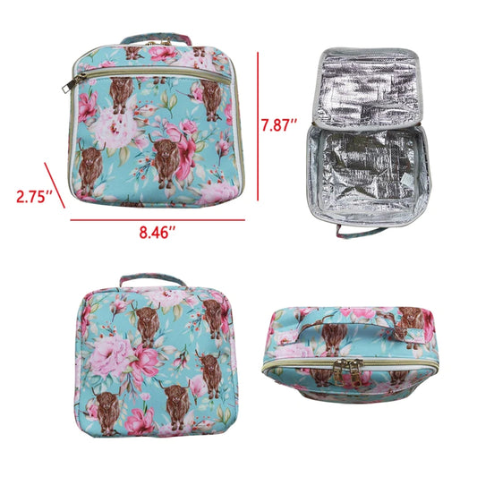 BA0095 Alpine Cow Flower Meal Bag Lunch Box Bag