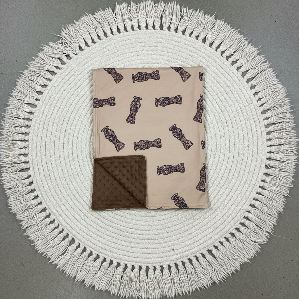 soft brown duck call print baby blanket