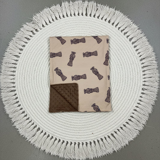 soft brown duck call print baby blanket
