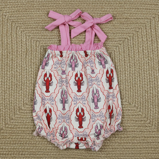 SR4032 crawfish strap bubble romper baby clothes