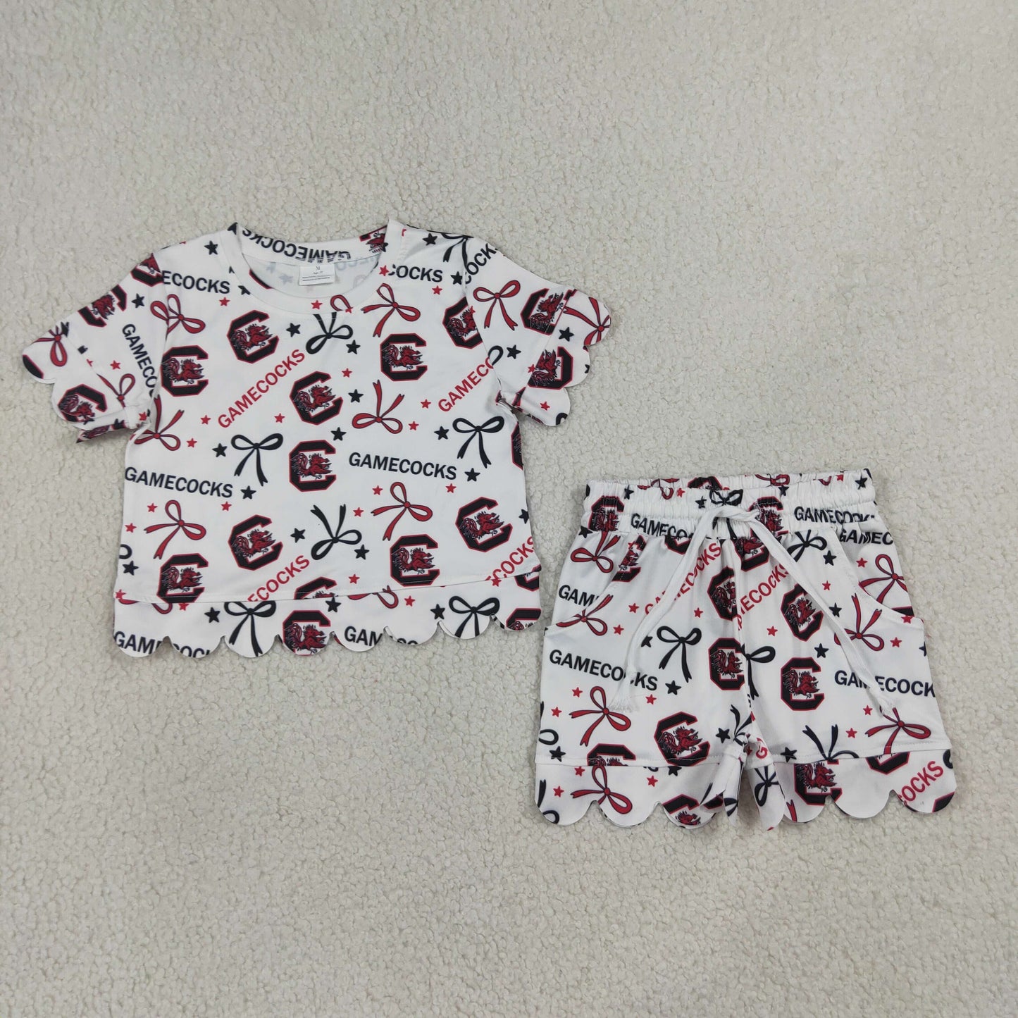 football team scallop shorts set