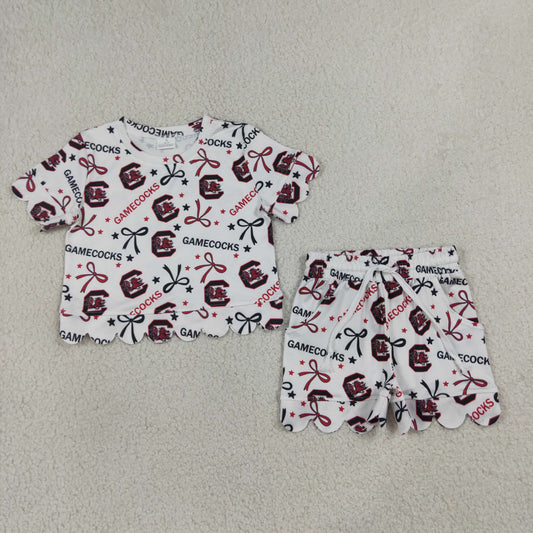 football team scallop shorts set