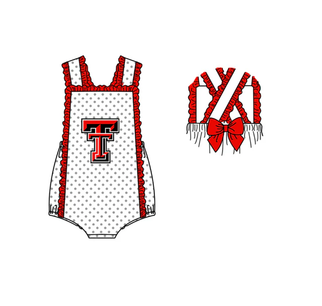MOQ 5 pcs polk dots T team girl romper