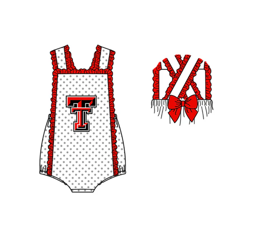 MOQ 5 pcs polk dots T team girl romper