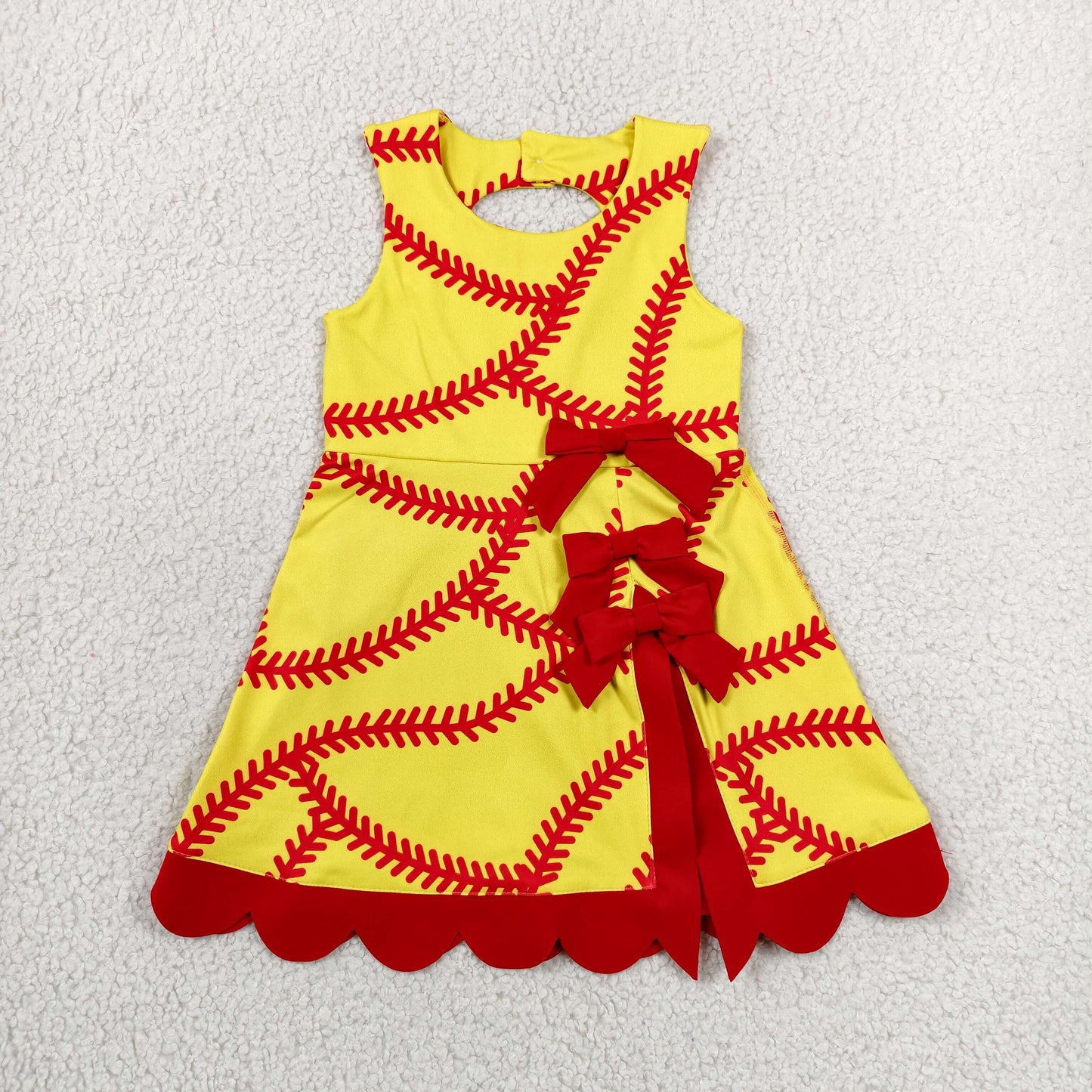 sleeveless softball athletic scallop dress