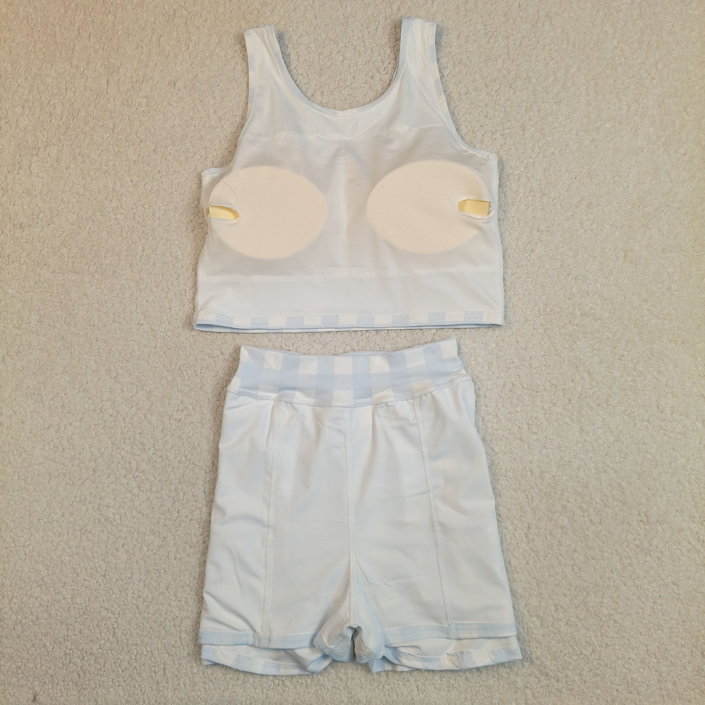 blue plaid tank skort athletic outfit girls clothes