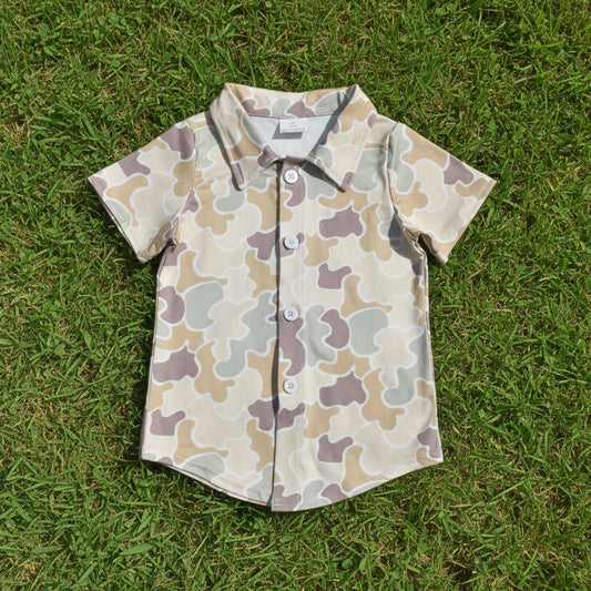 short sleeve camo button shirt