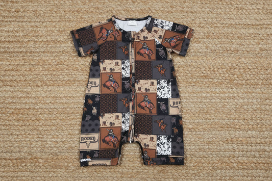 western rodeo print zipper shorties
