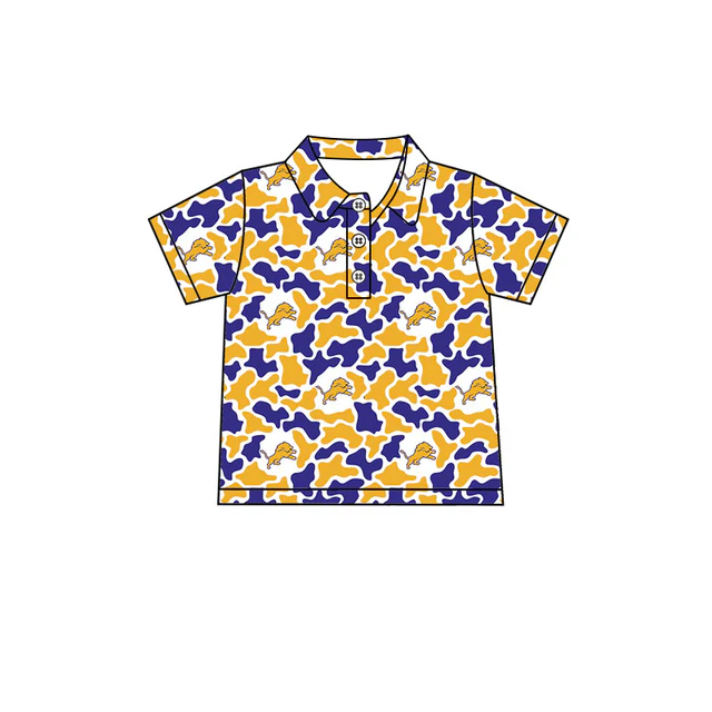 Custom order MOQ 5 short sleeves lion kids boys team polo shirt