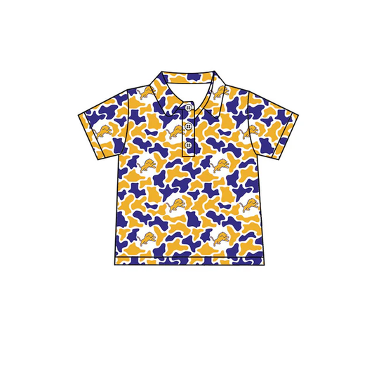 Custom order MOQ 5 short sleeves lion kids boys team polo shirt