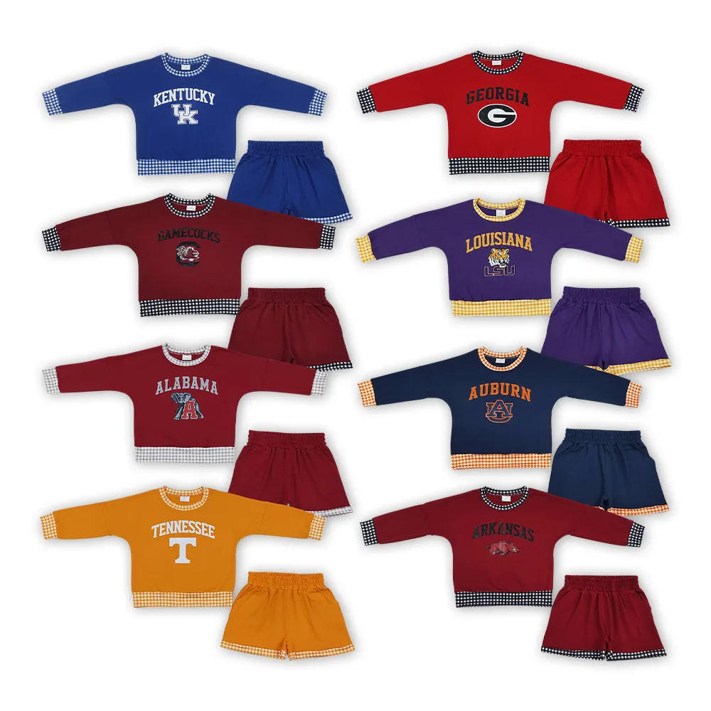 digital print football team sweatershirt shorts set