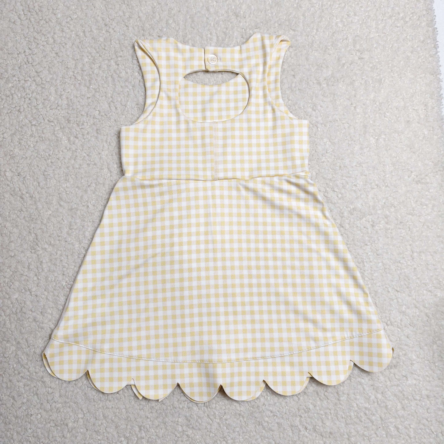 yellow gingham bow scallop athletic dress