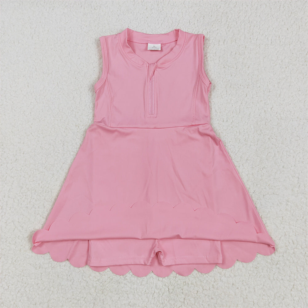 GSD2087 Baby Girls Pink Yoga Zip Active Wear Skort Knee Length Dresses  D 4.11