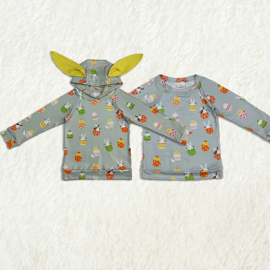 Match Baby Boys Girls Easter Green Rabbits Eggs Long Sleeve Hooded Ears Tops D 3.10