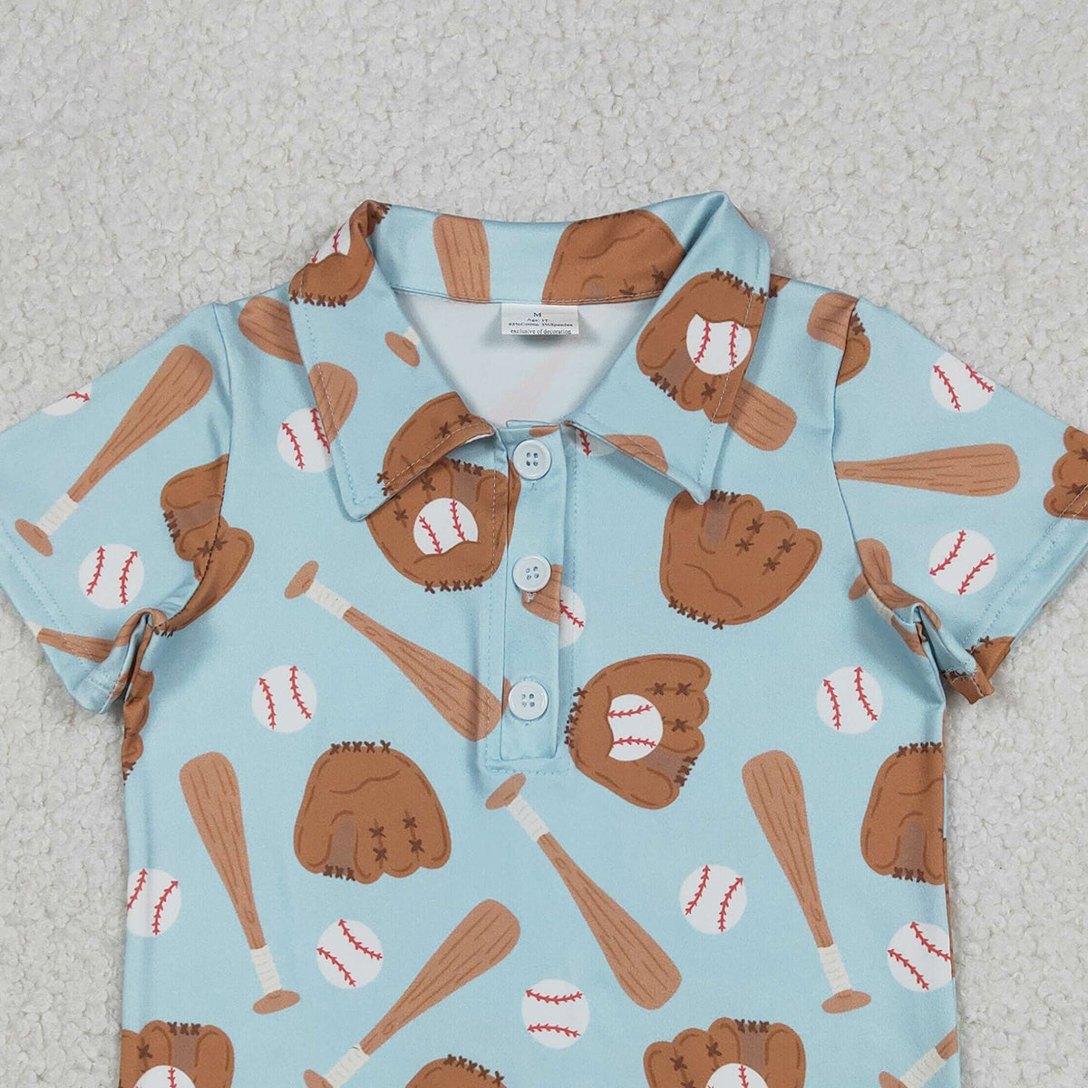 Baby Boys Baseball Team Button Polo Shirts Top Classic Preppy Style Clothing for Kids