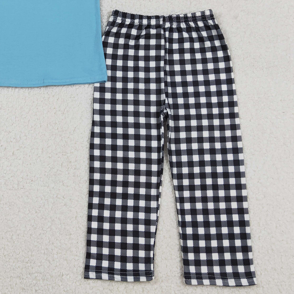 Baby Boys Embroidered 'I Love Footballs' Checked Pants Set Cute Team Sports Theme Clothing for Little Ones