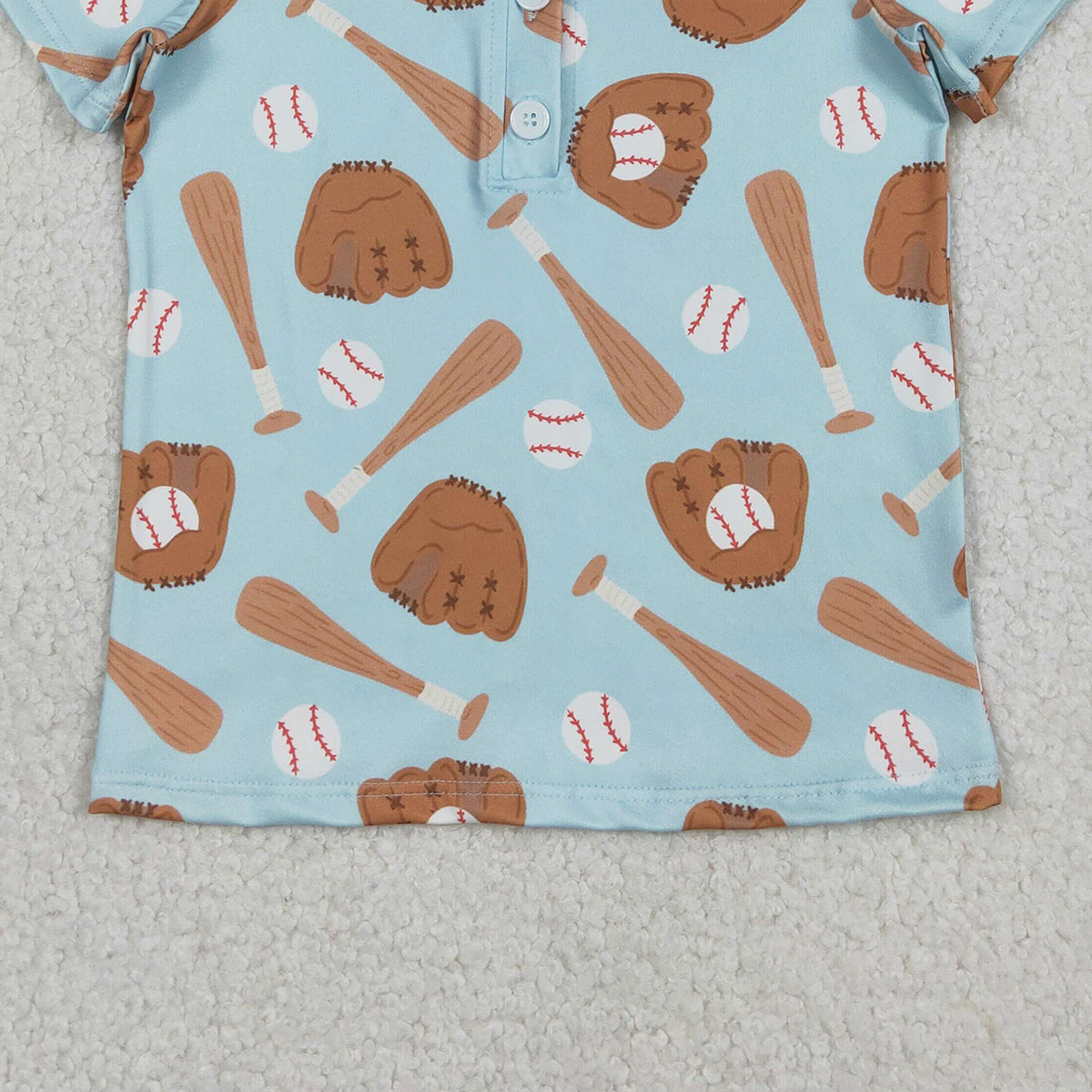 Baby Boys Baseball Team Button Polo Shirts Top Classic Preppy Style Clothing for Kids