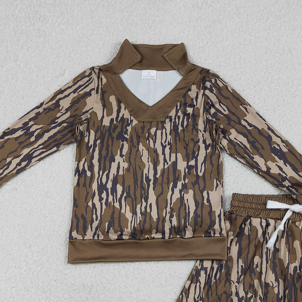 Baby Girls Olive Camo Long Sleeve Top with Skirt And Shorts Set Cute Hunting Theme Outfit for Little Ones