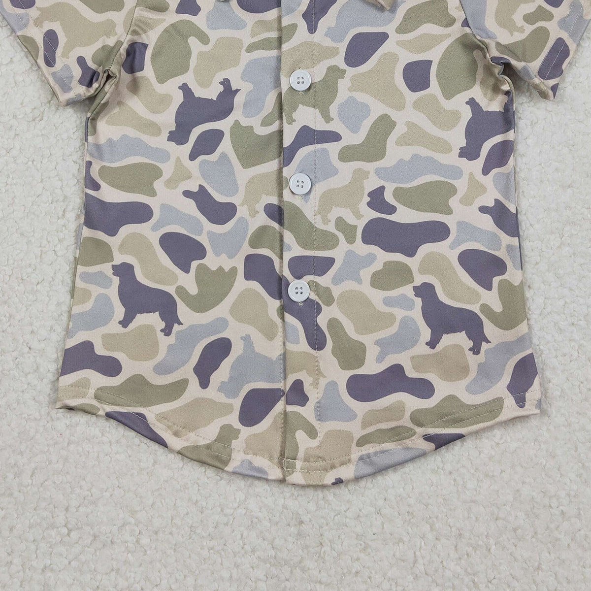 Baby Boys Southern Dogs Camo Hunting Button Shirts Top Infant Clothing short Sleeve Outfit for Newborn Boys