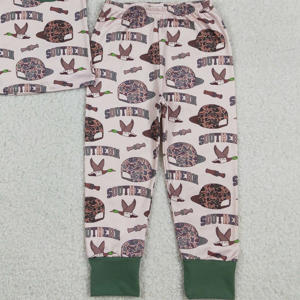Baby Boys Camouflage Hat with Ducks Pocket Top And Pants Southern Themed Outfit Set for Infants