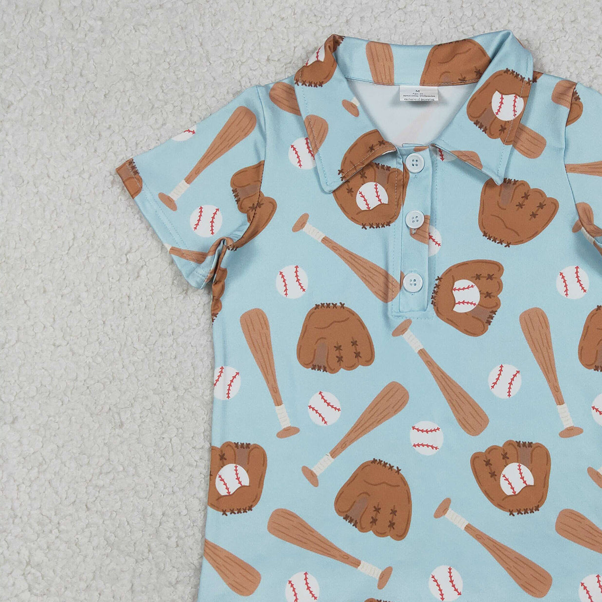 Baby Boys Baseball Team Button Polo Shirts Top Classic Preppy Style Clothing for Kids