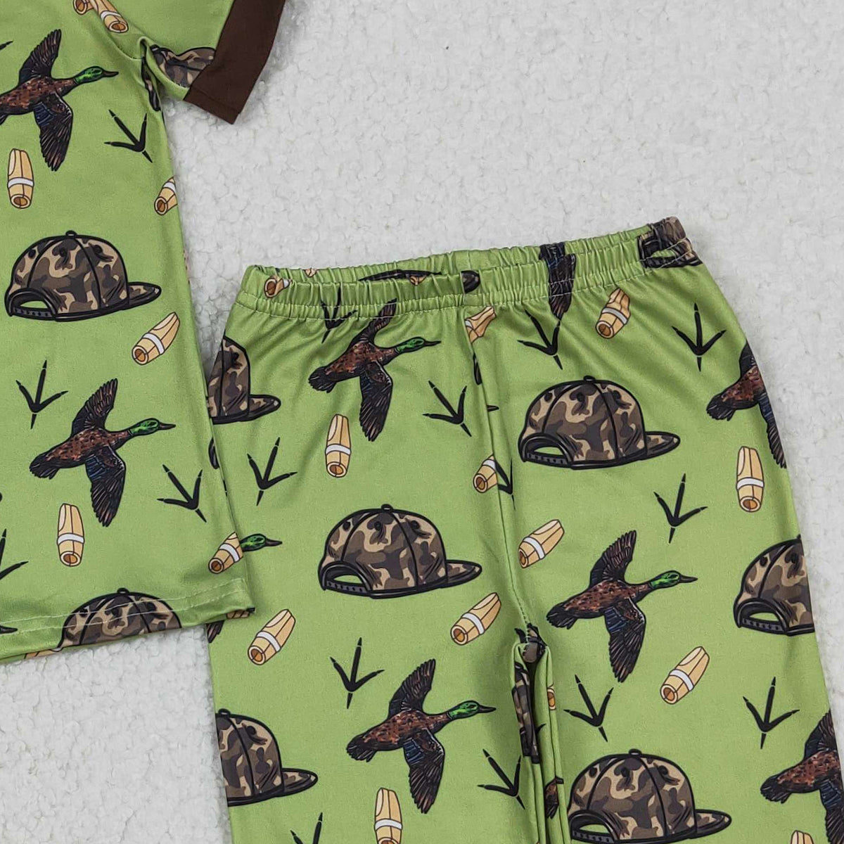 Baby Boys Camo Hunting Pajamas Sets with Ducks Calls Hat Top And Pants Sleepwear for Infants