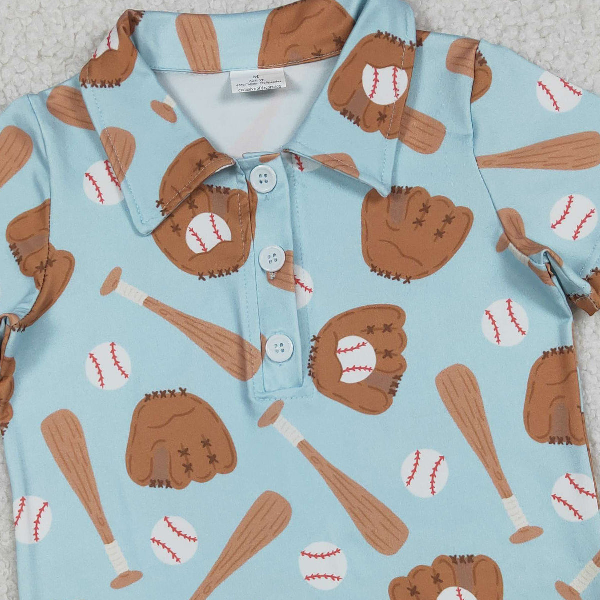 Baby Boys Baseball Team Button Polo Shirts Top Classic Preppy Style Clothing for Kids