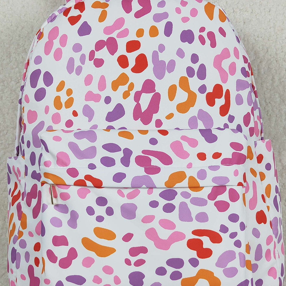 BA0307  Pink ruffle leopard kids girls backpack  D 7.21