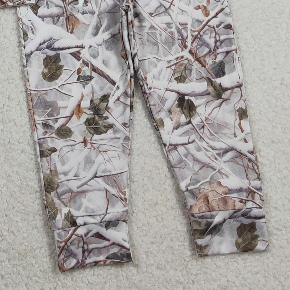 RTS NO MOQ（In Stock) BLP1400 Cute Children's Baby Boys Southern Leaves Camo Pockets Hoodie Jogger Clothes Sets