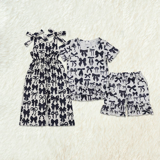 Match Baby Girls Black Cute Bows Jumpsuits Outfits Sets D 3.13