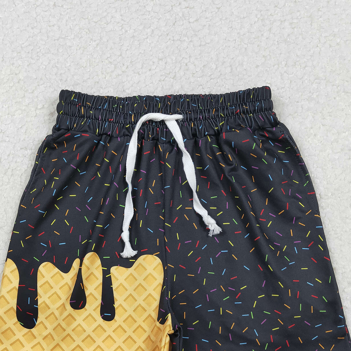 Baby Girls Black Ice Cream Drip Summer Shorts Bottoms for Infants Summer Clothing Breathable Soft Material Baby Outfits