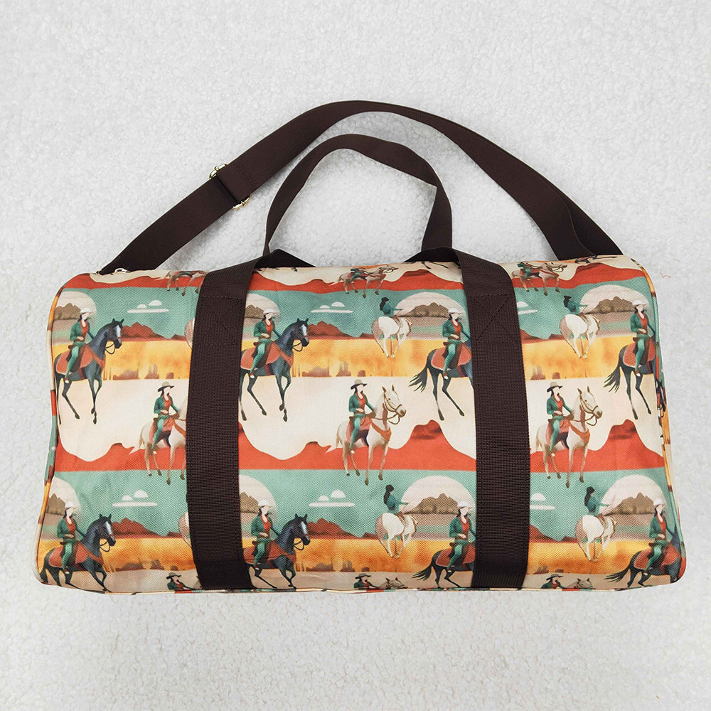BA0265 Horseback Riding Desert Rice Green Gym Bag  D 3.17