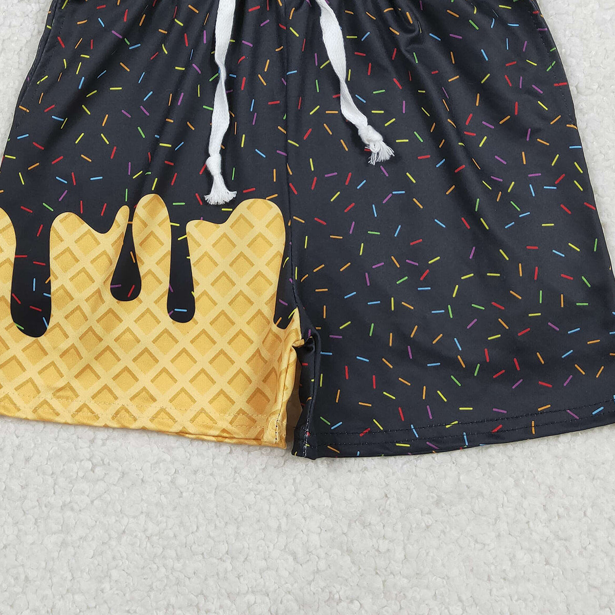 Baby Girls Black Ice Cream Drip Summer Shorts Bottoms for Infants Summer Clothing Breathable Soft Material Baby Outfits
