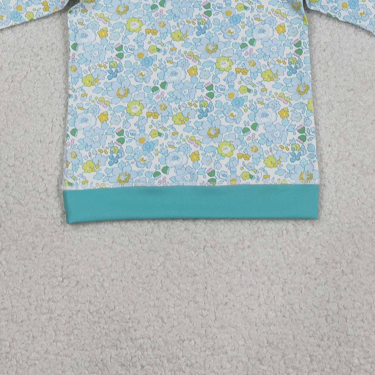 Baby Girls Long Sleeve Yoga T-shirt Green Blue Flowers Active Top Comfortable Breathable Clothing for Infants