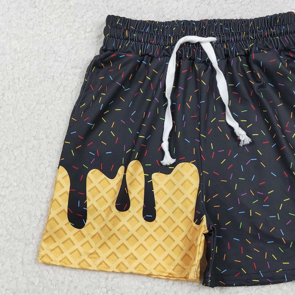 Baby Girls Black Ice Cream Drip Summer Shorts Bottoms for Infants Summer Clothing Breathable Soft Material Baby Outfits
