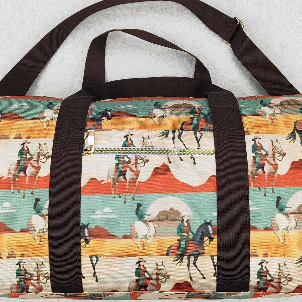 BA0265 Horseback Riding Desert Rice Green Gym Bag  D 3.17