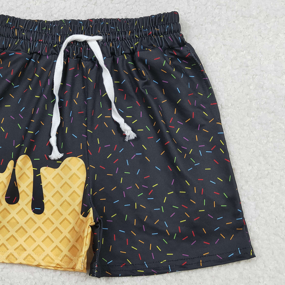 Baby Girls Black Ice Cream Drip Summer Shorts Bottoms for Infants Summer Clothing Breathable Soft Material Baby Outfits