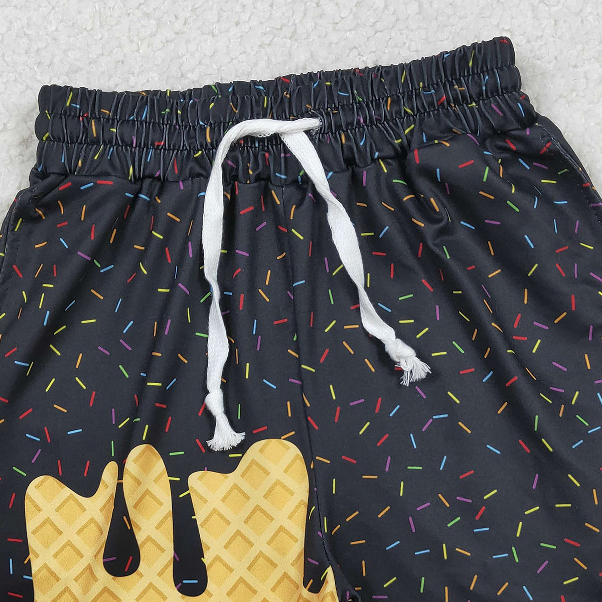 Baby Girls Black Ice Cream Drip Summer Shorts Bottoms for Infants Summer Clothing Breathable Soft Material Baby Outfits