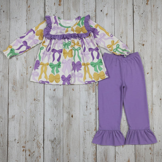 purple green gold coquette mardi gras girl outfit