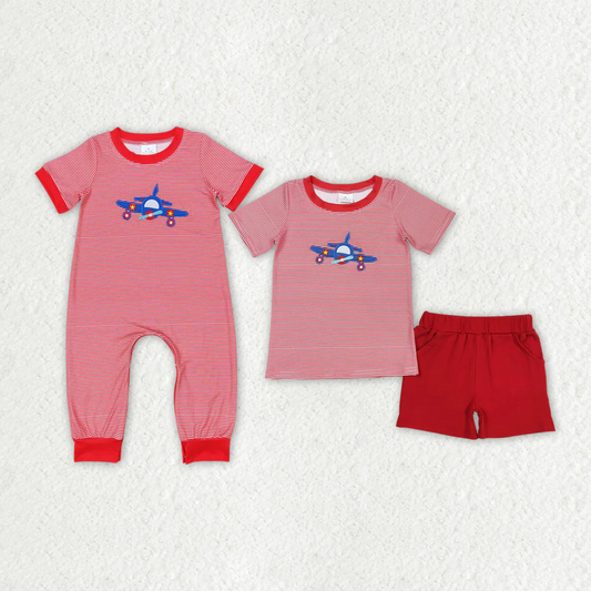 Match Baby Boys Plane Sibling Brother Rompers Outfits Clothes Sets