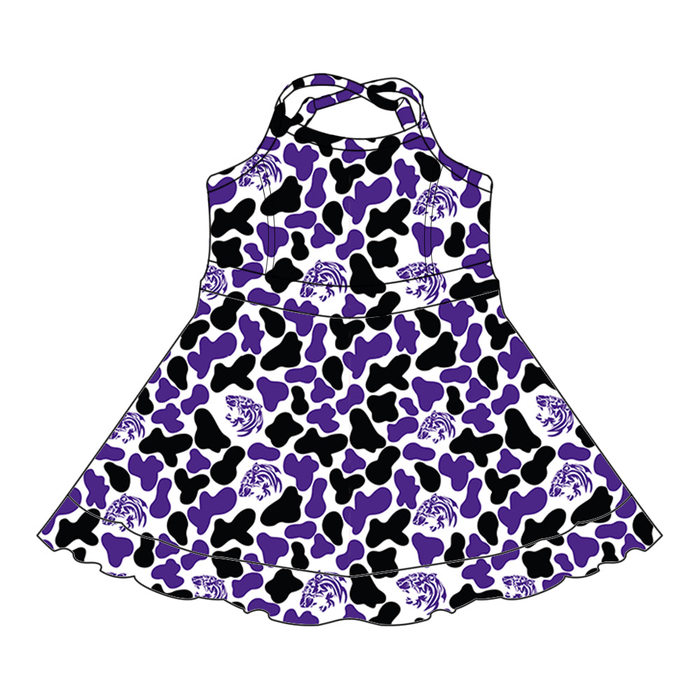 Custom Baby Girls Tigers team dress  D 8.5