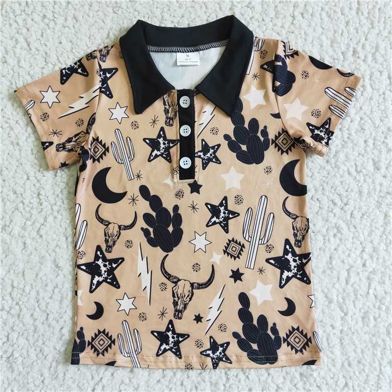Match Baby Boys Western Sibling Brother Short Sleeve Buttons Pullovers Shirts