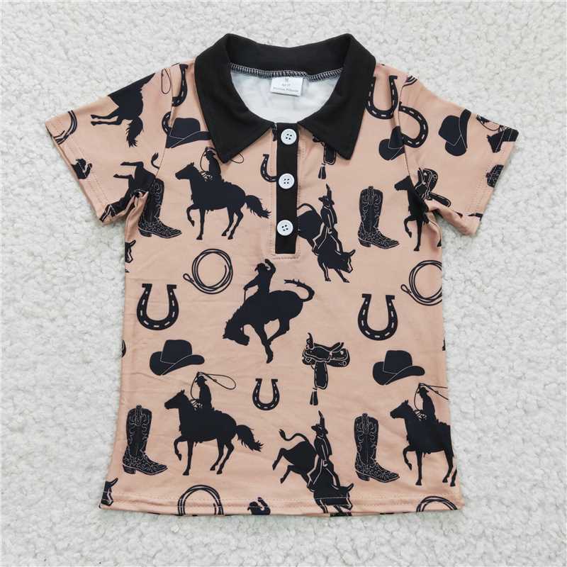 Match Baby Boys Western Sibling Brother Short Sleeve Buttons Pullovers Shirts