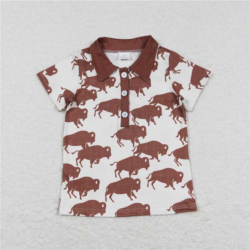 Match Baby Boys Western Sibling Brother Short Sleeve Buttons Pullovers Shirts