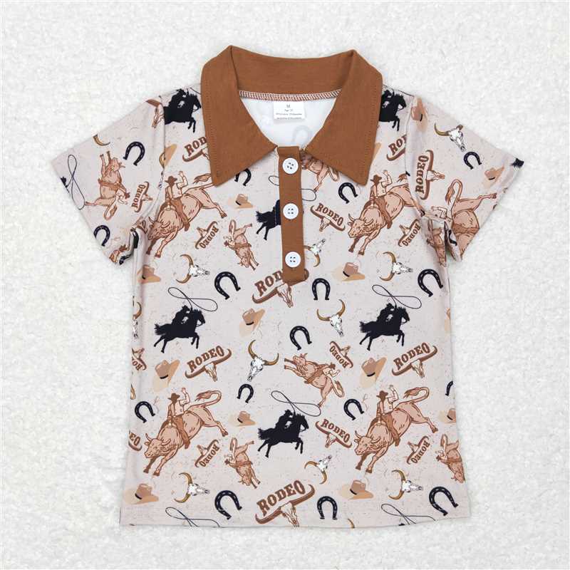Match Baby Boys Western Sibling Brother Short Sleeve Buttons Pullovers Shirts