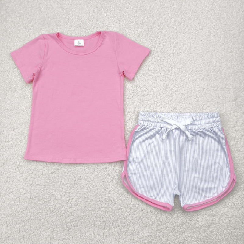 Match Baby Girls Short Sleeve Flowers Boot Tops Biking Ruffle Shorts Clothes Sets  D 5.26