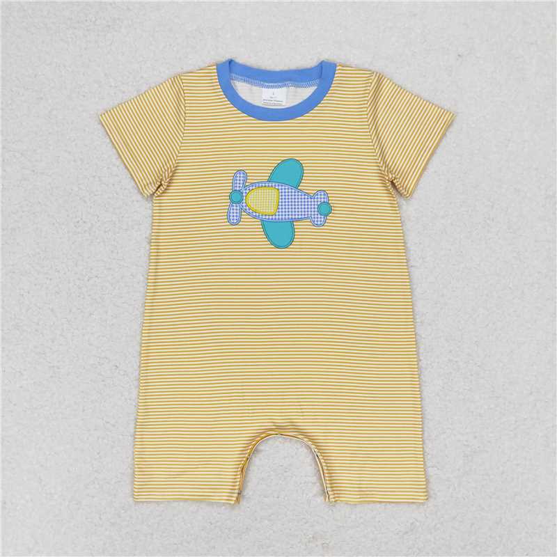 Match Baby Boys Plane Sibling Brother Summer Rompers Clothes Sets